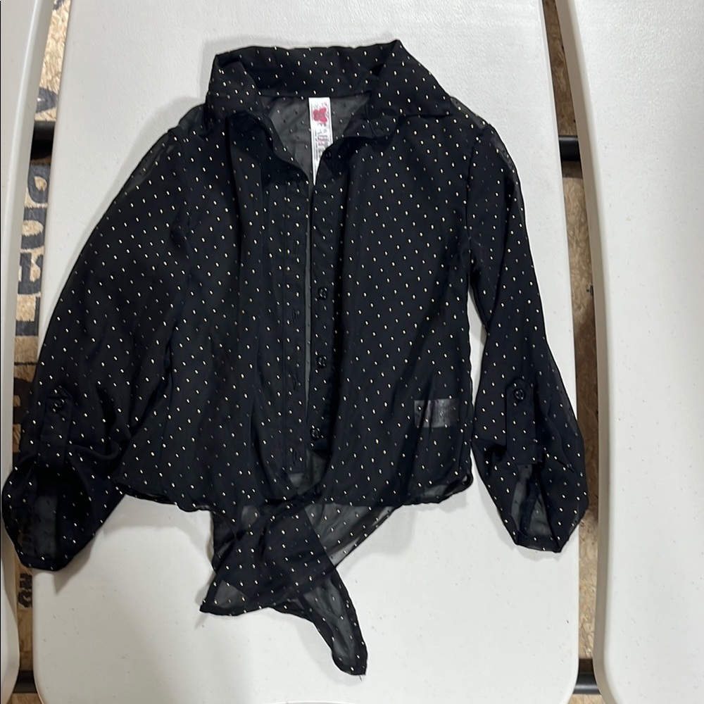 Black Polka Dot Kids Jacket
